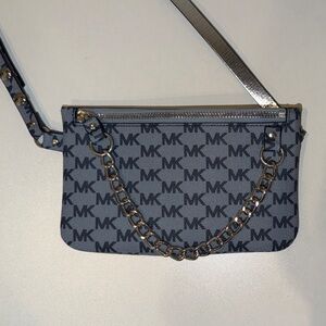 Michael Kors Blue Logo Fanny pack with Silver accents